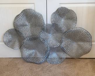 Silver Lotus-Leaf Wall Décor