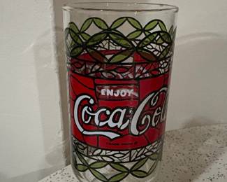Set of Vintage s CocaCola Tiffany Style Stained Glass Tumblers third image