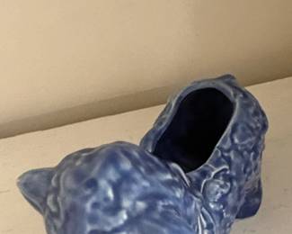 Vintage Cameron Clay Products Blue Lamb Planter second image