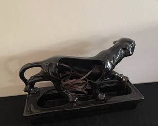 MidCentury Modern Ceramic Panther TV Lamp Planter third image