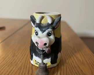 Vintage Ring for Service Ceramic Cow Novelty Mug