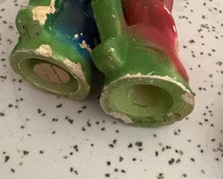 Vintage Chalkware Figural Salt and Pepper Shakers third image