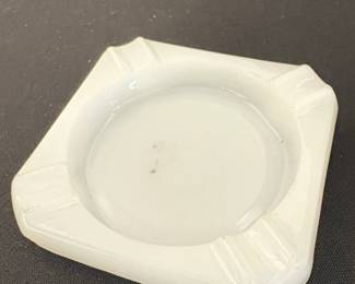 Vintage White Milk Glass Square Ashtray Set second image