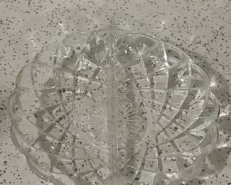 Vintage Pressed Glass Divided Relish Dish
