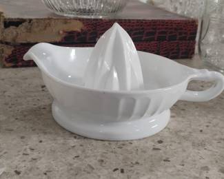 Vintage McKee Sunkist Milk Glass Juicer