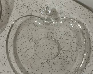 Vtg Hazel Atlas Orchard Glass Apple Snack Plates Saucers second image