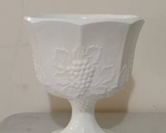 Indiana Glass Colony Harvest Milk Glass Pedestal Compote