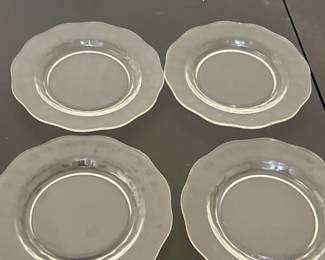 Vintage Clear Glass Scalloped Edge Plates