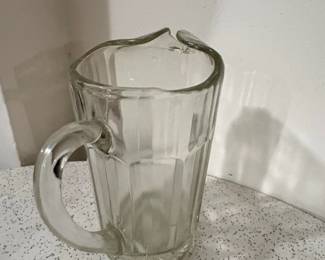 Vintage Clear Glass Paneled IceLip Pitcher second image