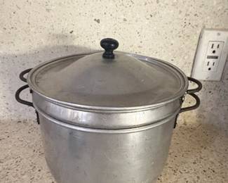 Vintage Aluminum Steamer Pot with Insert