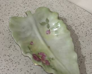 Bavarian Rose Porcelain Leaf Dish