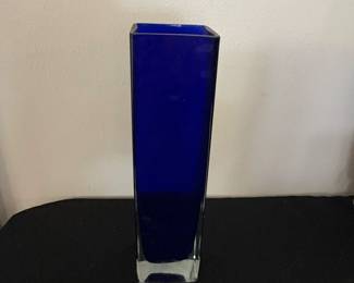 Cobalt Blue Square Bud Vase