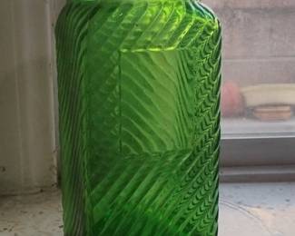 Vintage s OwensIllinois Green Glass Hoosier Canister