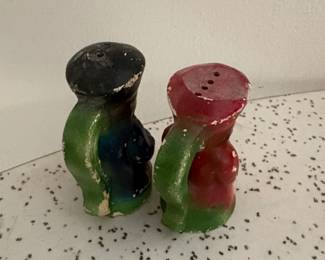 Vintage Chalkware Figural Salt and Pepper Shakers second image