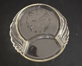 Vintage Federal Glass Columbia Crystal Divided Snack Plate