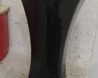 Modernist Black Glazed Ceramic Vase