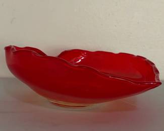 Viking Glass Persimmon HeartShaped Bowl second image