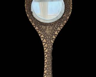 Vintage Victorian LaceCovered Hand Mirror