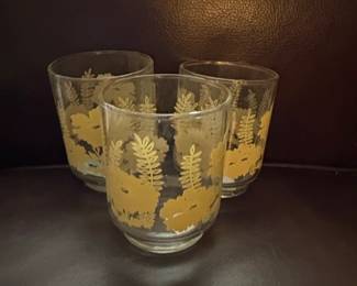 Vintage Libbey Hibiscus and Fern Juice Glasses