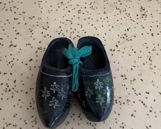 Vintage HandPainted Wooden Dutch Clog Souvenir
