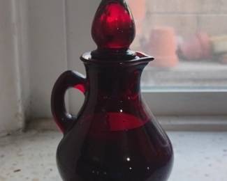 Vintage Avon Ruby Red Glass Cruet