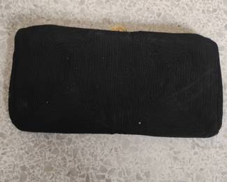 Vintage Black Corded Evening Clutch