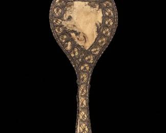Vintage Victorian LaceCovered Hand Mirror third image