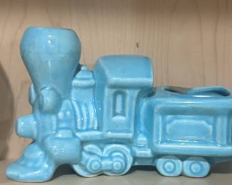 Vintage Pottery Train Engine Planter