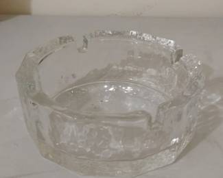 MidCentury Modern Heavy Pressed Glass Ashtray