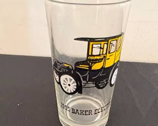Vintage Hazel Atlas Antique Auto Glass Tumbler Baker Electric