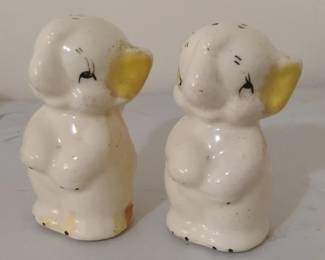 Vintage Anthropomorphic Elephant Salt and Pepper Shakers