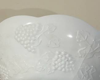 Vintage Indiana Glass Harvest Milk Glass Pedestal Compote third image