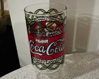 Set of Vintage s CocaCola Tiffany Style Stained Glass Tumblers second image