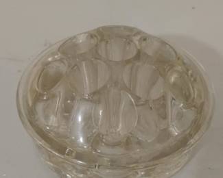Vintage Hole Clear Pressed Glass Flower Frog