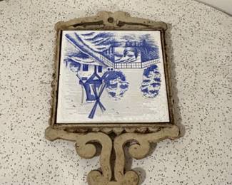 Vintage Dutch Windmill Tile Trivet
