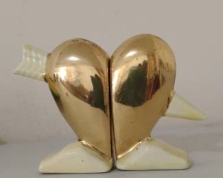 Vintage Heart and Arrow Figural Bookends