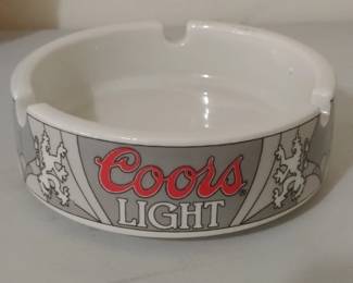 Vintage Coors Light Ceramic Ashtray