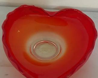 Viking Glass Persimmon HeartShaped Bowl third image