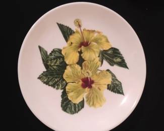 Santa Anita Ware Yellow Hibiscus Salad Plate