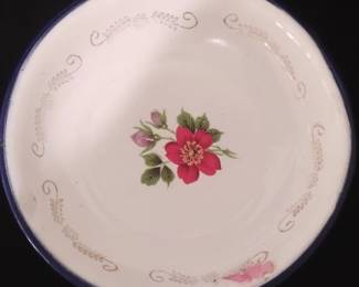 Vintage Enamelware Floral Bowl