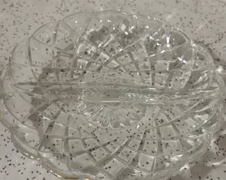 Vintage Pressed Glass Divided Relish Dish second image