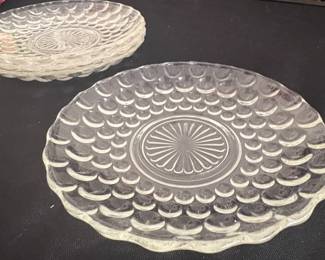 Anchor Hocking Bubble Clear Glass Plates second image