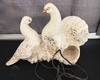 Vintage Royal Fleet Double Mourning Dove TV Lamp Planter