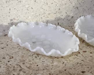 Fenton Milk Glass Ruffled Edge Dishes second image