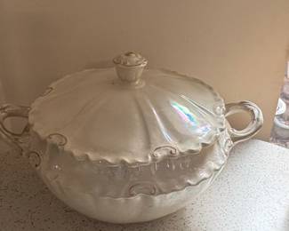 Vintage Iridescent Lusterware Soup Tureen