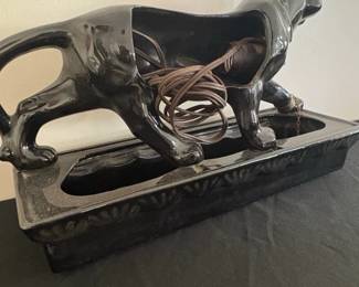 MidCentury Modern Ceramic Panther TV Lamp Planter fourth image