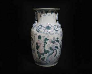 Chinese Famille Rose Porcelain Vase with Phoenix and Peony Motif
