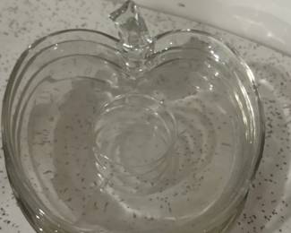 Vtg Hazel Atlas Orchard Glass Apple Snack Plates Saucers