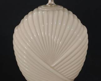 Vintage s Art Deco Revival Shell Table Lamp