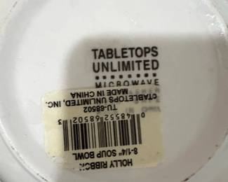 Tabletops Unlimited Holly Ribbon or Soup Bowls second image